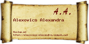 Alexovics Alexandra névjegykártya